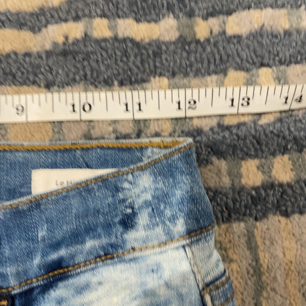 FRAME Le High Skinny Jeans Womens 25 Blue Acid Wash High Rise Raw Hem Ankle - Picture 5 of 9